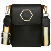 Alice Wheeler London Black Brompton Honeycomb Cross Body Bag