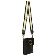 Alice Wheeler London Black Brompton Honeycomb Cross Body Bag