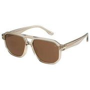 Botaniq Brown Rectangular Double Bridge Sunglasses