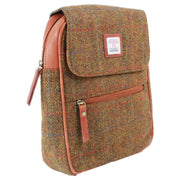 Das Impex Brown Harris Tweed Small Leather Backpack