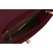 David Jones Burgundy Small Turnlock Shoulder Bag