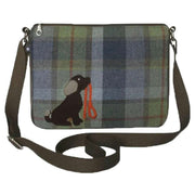 Earth Squared Brown Tweed Dog Applique Messenger Bag