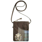 Earth Squared Green Tweed Original Sheep Applique Sling Bag