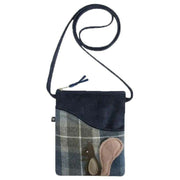 Earth Squared Navy Tweed Original Squirrel Applique Sling Bag