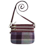 Earth Squared Purple Tweed 3 Zip Pouch