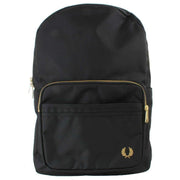 Fred Perry Black Textured Nylon Backpack