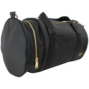 Fred Perry Black Textured Nylon Barrel Bag