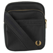 Fred Perry Black Textured Nylon Side Bag