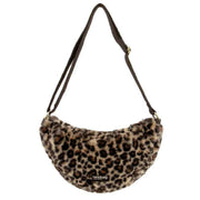 Hindbag Brown Andrea Faux Leopard Half Moon Bag