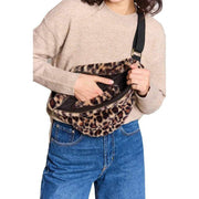 Hindbag Brown Sasha Large Faux Leopard  Bum Bag