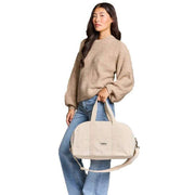 Hindbag Cream Charlie Velvet Bowling Bag