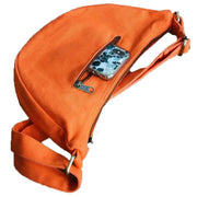 Hindbag Orange Andrea Half Moon Bag