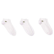 Lacoste White Monochrome Sport 3 Pack Trainer Socks