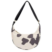 Lefrik Cream Lua Printed Cow Shoulder Bag