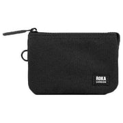 Roka Black Carnaby All Black Small Recycled Canvas Wallet