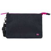 Roka Black Carnaby XL All Black Pink Label Recycled Canvas Crossbody Bag