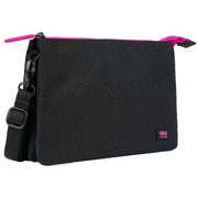 Roka Black Carnaby XL All Black Pink Label Recycled Canvas Crossbody Bag