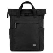 Roka Black Finchley A All Black Small Recycled Canvas Backpack