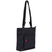 Roka Black Trafalgar Medium All Black Pink Label Recycled Canvas Crossbody Bag