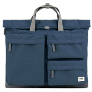 Roka Blue Blackfriars M Large Recycled Canvas Messenger Bag