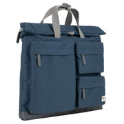 Roka Blue Blackfriars M Large Recycled Canvas Messenger Bag