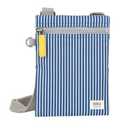 Roka Blue Chelsea Hickory Stripe Recycled Canvas Pocket Sling Bag