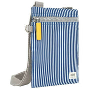 Roka Blue Chelsea Hickory Stripe Recycled Canvas Pocket Sling Bag