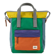 Roka Green Bantry B Small Creative Waste Colour Block Recycled Nylon Backpack