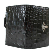 Vivienne Westwood Black Croc Slim Flap Card Holder