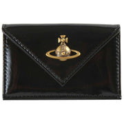 Vivienne Westwood Black Shiny Leather Envelope Billfold Purse