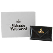 Vivienne Westwood Black Shiny Leather Envelope Billfold Purse