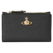 Vivienne Westwood Black Slim Flap Card Holder Purse