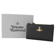 Vivienne Westwood Black Slim Flap Card Holder Purse