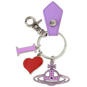 Vivienne Westwood Lilac Saffiano I Love Orb Keyring