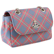 Vivienne Westwood Orange Saffiano Printed Tartan Small Chain Purse