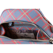 Vivienne Westwood Orange Yasmin Saffiano Printed Tartan Small Bag