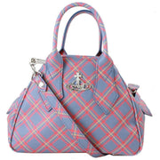 Vivienne Westwood Orange Yasmin Saffiano Printed Tartan Small Bag