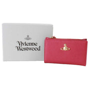 Vivienne Westwood Red Saffiano Slim Flap Card Holder Purse