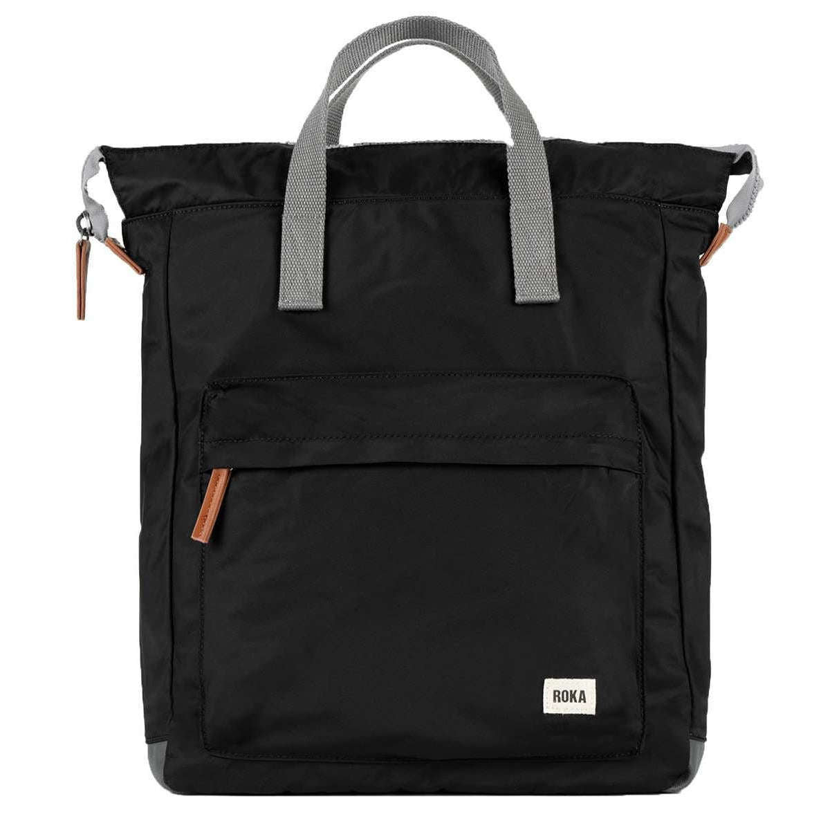 Roka Black Bantry B Large Sustainable Nylon Backpack | Grahams of Bath